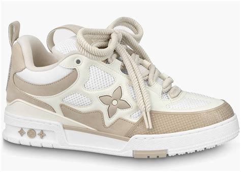 louis vuitton lv skate sneaker beige white